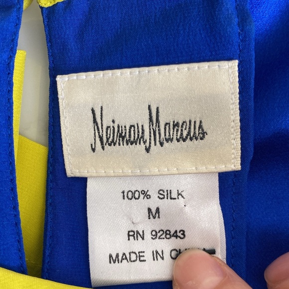 Neiman Marcus Silk Colorblock Pajama Top, Size M - Picture 3 of 4